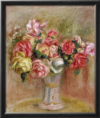 Roses in a Sevres Vase - Pierre Auguste Renoir Painting
